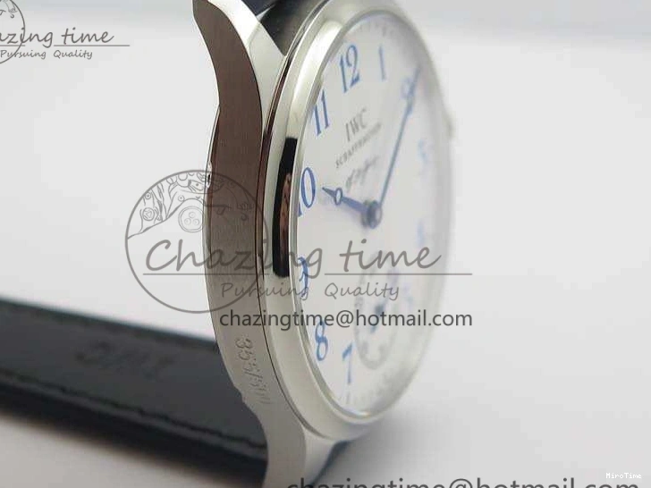 MIROTIME 0115 Portuguese Fa Jones IW544203 SS GSF 1:1 Best Edition White Dial On Leather Strap Trendsetting 7235